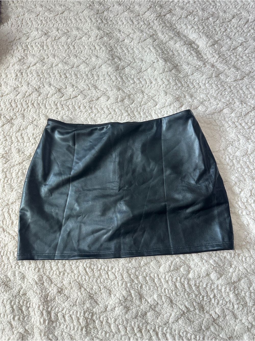 Black Faux Leather Mini Skirt - Women